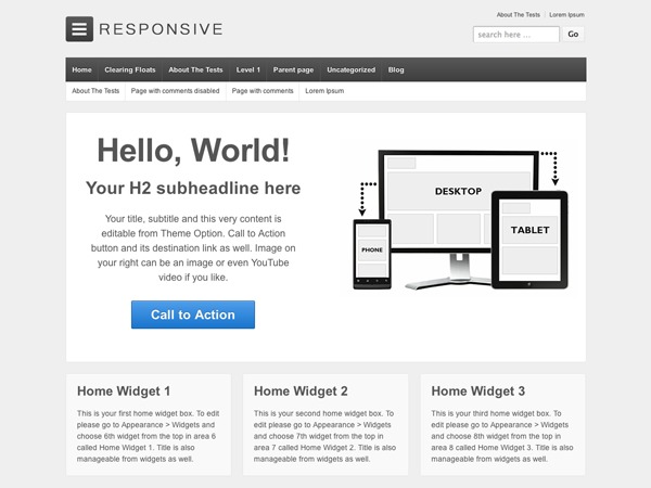 Responsive wordpress template