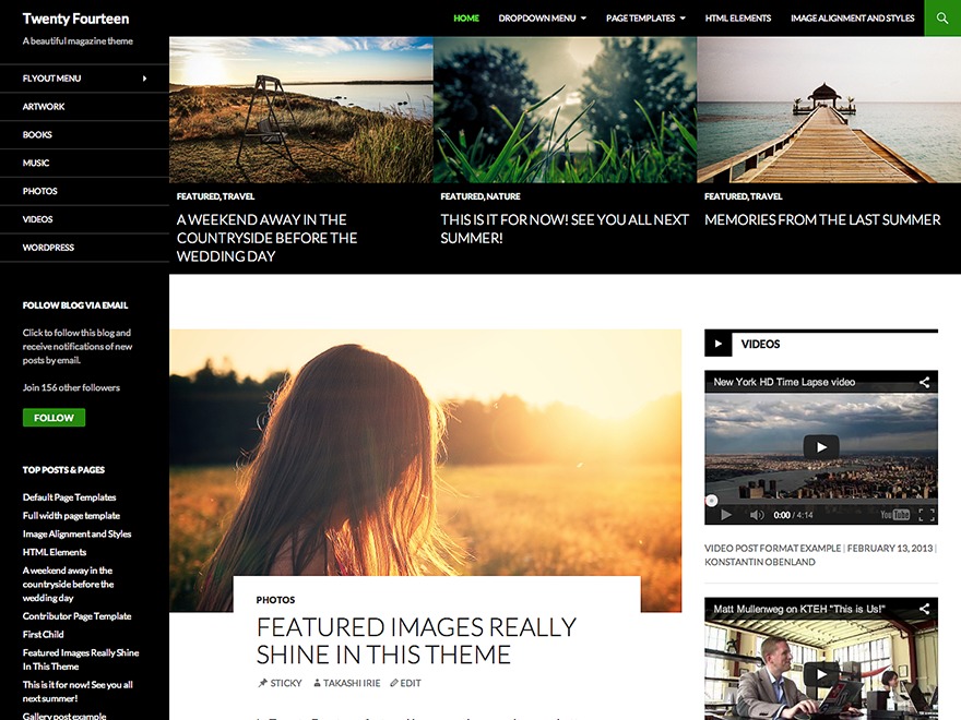 Twenty Fourteen wordpress theme